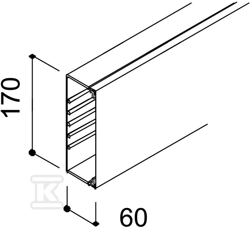 Kanał instalacyjny typ WDK60170RW