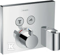 Bateria termostatyczna Hansgrohe ShowerSelect do 2 odbiorników z Fixfit i Porter, montaż podtynkowy, element zewnętrzny 15765000