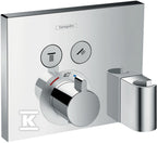 Bateria termostatyczna Hansgrohe ShowerSelect do 2 odbiorników z Fixfit i Porter, montaż podtynkowy, element zewnętrzny 15765000