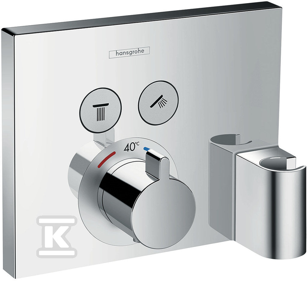 Bateria termostatyczna Hansgrohe ShowerSelect do 2 odbiorników z Fixfit i Porter, montaż podtynkowy, element zewnętrzny 15765000