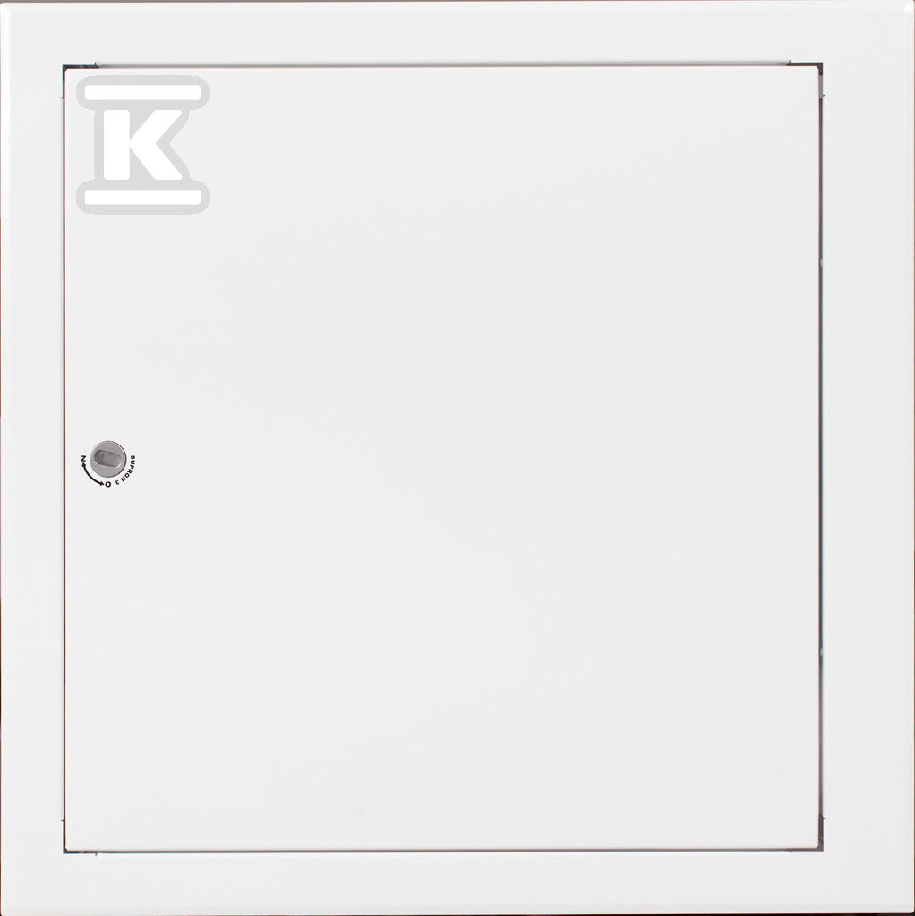 Maskownica zaworu 52 (suchy pion), 520x390mm, wymiar zewnętrzny 590x460mm, zamek OTS, kolor biały RAL9003