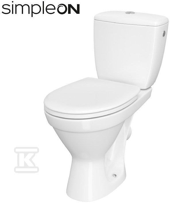 Kompakt 695 Cersania SimpleOn 3/6 l, odpływ poziomy, deska duroplastowa, wolnoopadającą z Funkcją łatwego wypinania