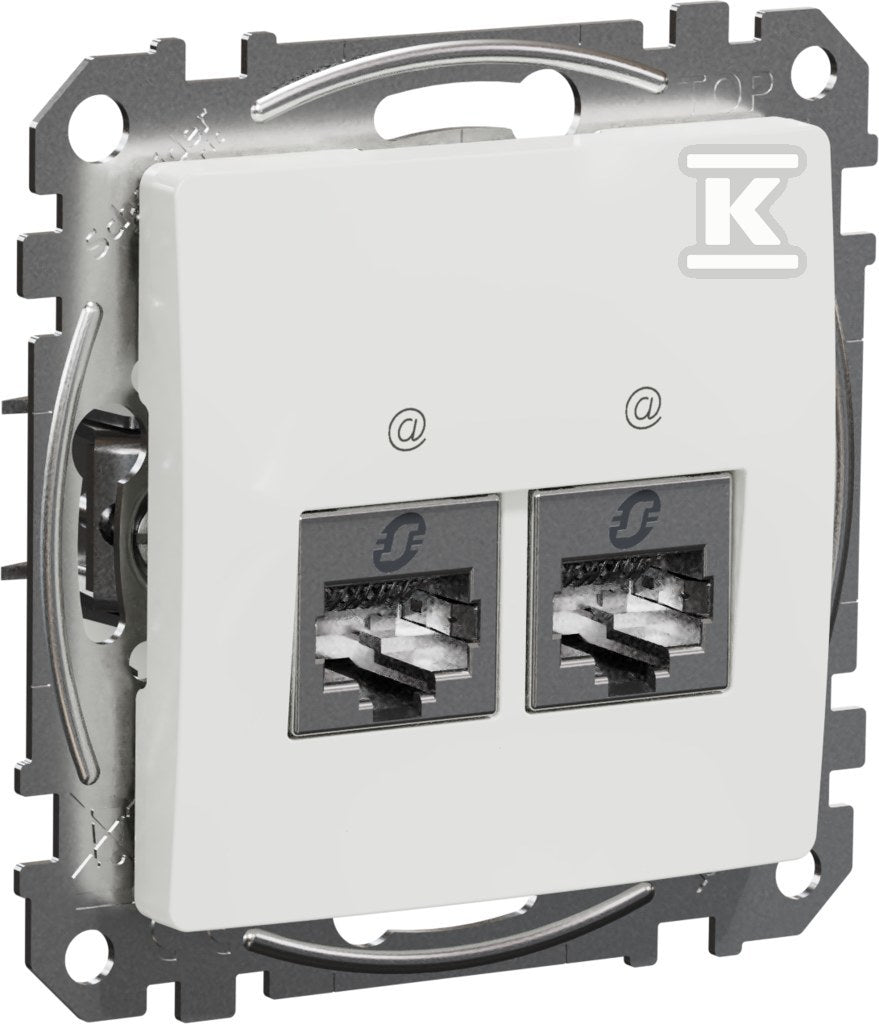 Gniazdo komputerowe 2xRJ45 kat.6 STP, biały SEDNA DESIGN