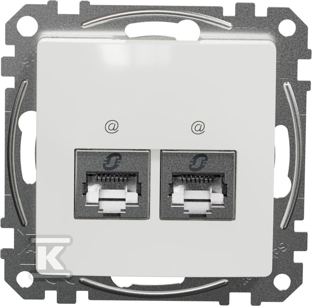 Gniazdo komputerowe 2xRJ45 kat.6 STP, biały SEDNA DESIGN
