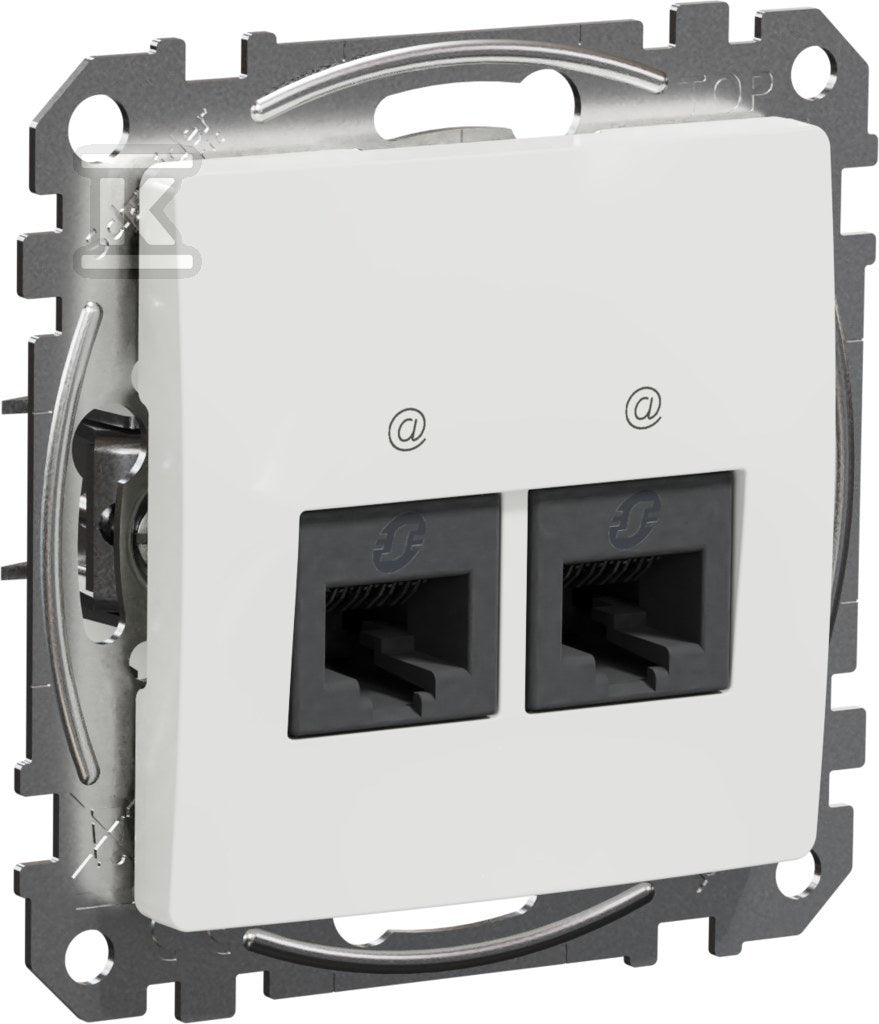 Gniazdo komputerowe 2xRJ45 kat.6 UTP, biały SEDNA DESIGN