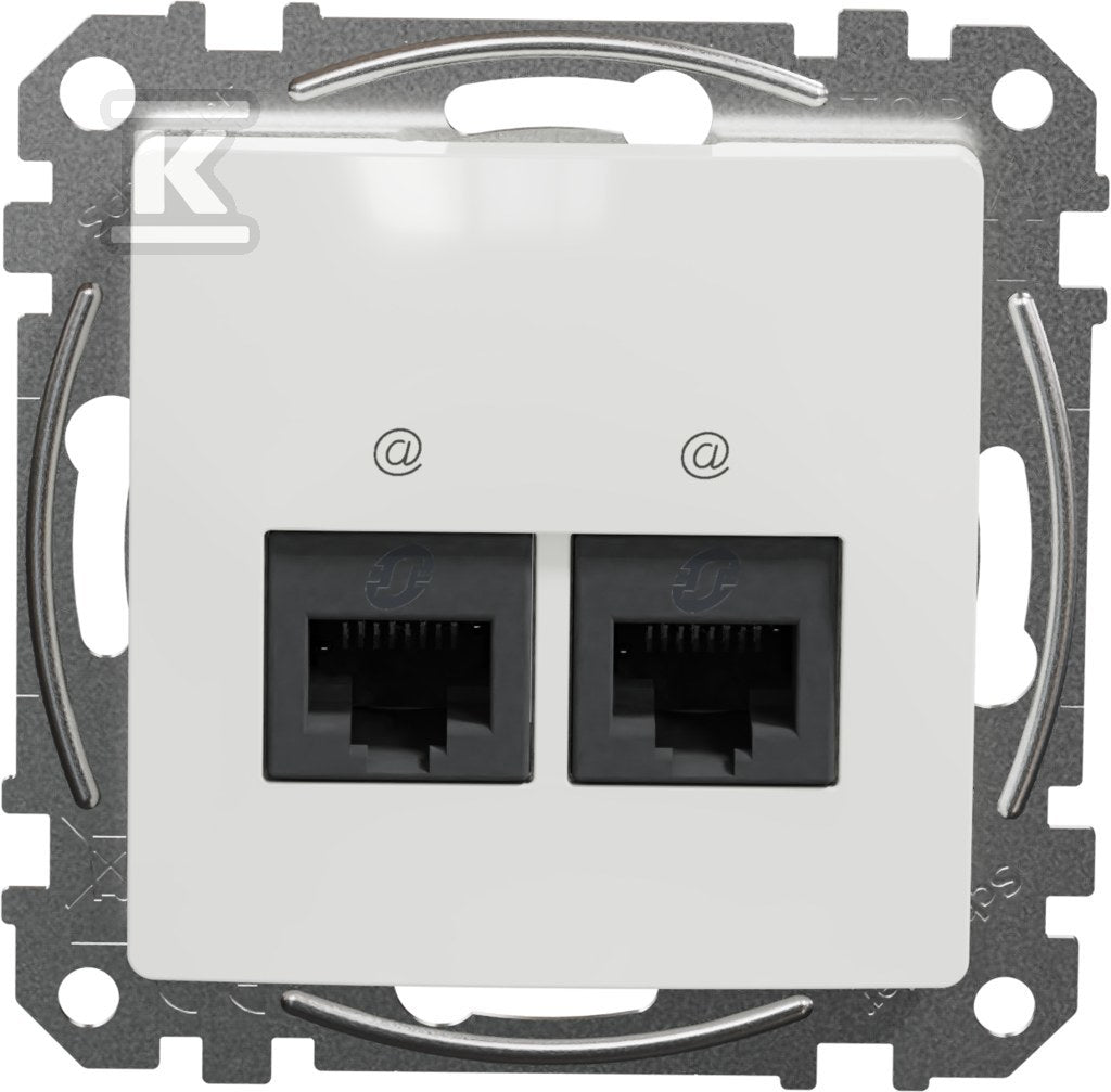 Gniazdo komputerowe 2xRJ45 kat.6 UTP, biały SEDNA DESIGN