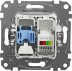 Gniazdo komputerowo-telefoniczne (RJ45 kat.6 UTP + RJ11), biały SEDNA DESIGN