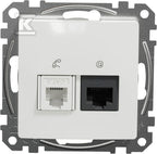 Gniazdo komputerowo-telefoniczne (RJ45 kat.6 UTP + RJ11), biały SEDNA DESIGN