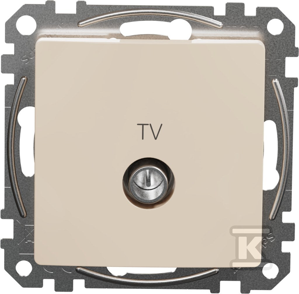 Gniazdo TV przelotowe (7dB), beżowe SEDNA DESIGN