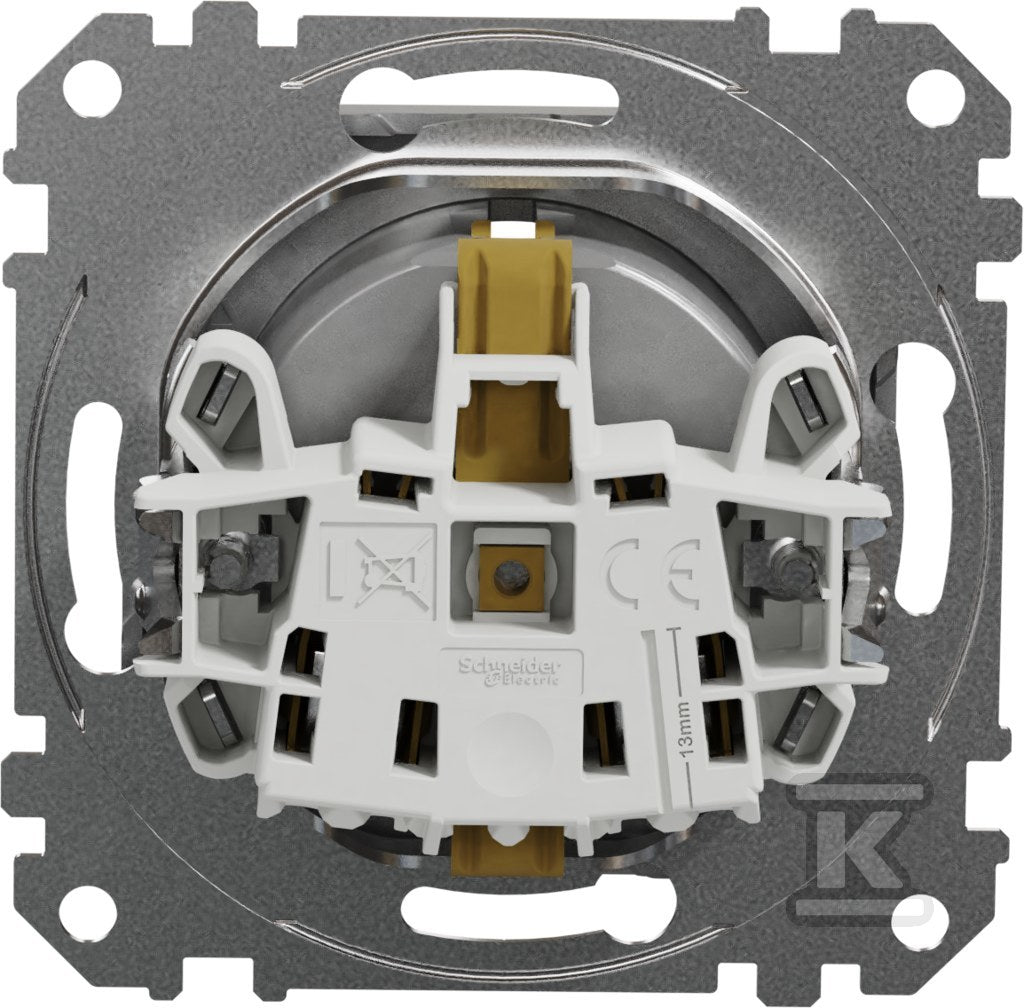 Gniazdo schuko, srebrne aluminium SEDNA DESIGN