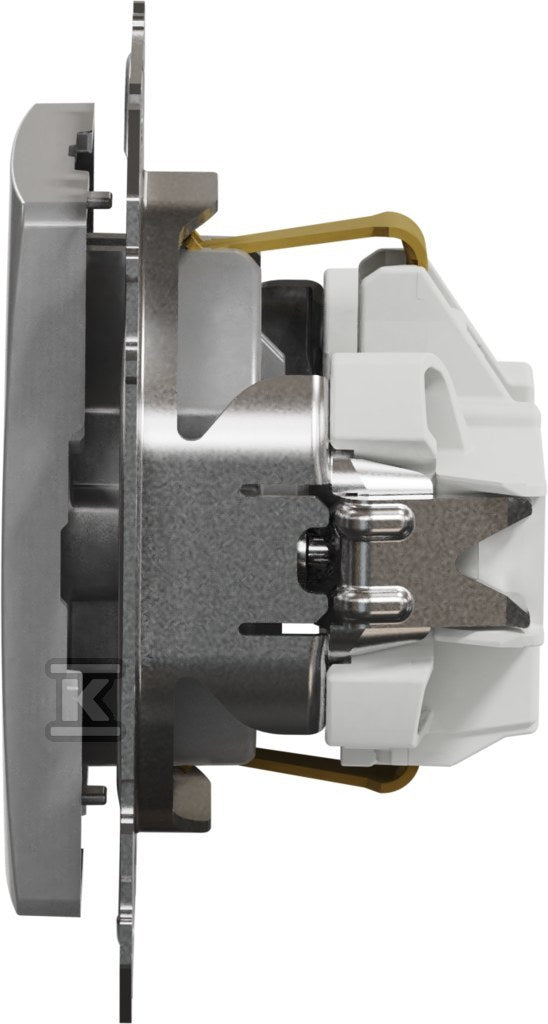 Gniazdo schuko, srebrne aluminium SEDNA DESIGN