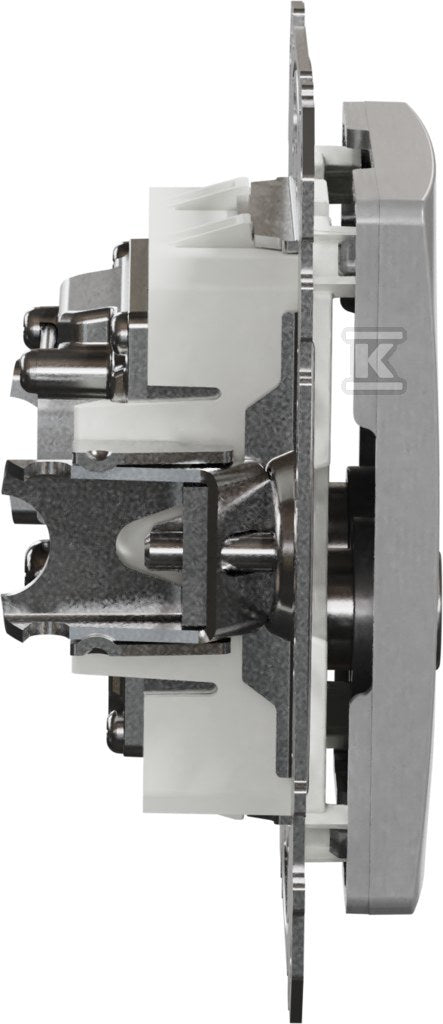 Gniazdo R/TV przelotowe (7dB), srebrne aluminium SEDNA DESIGN