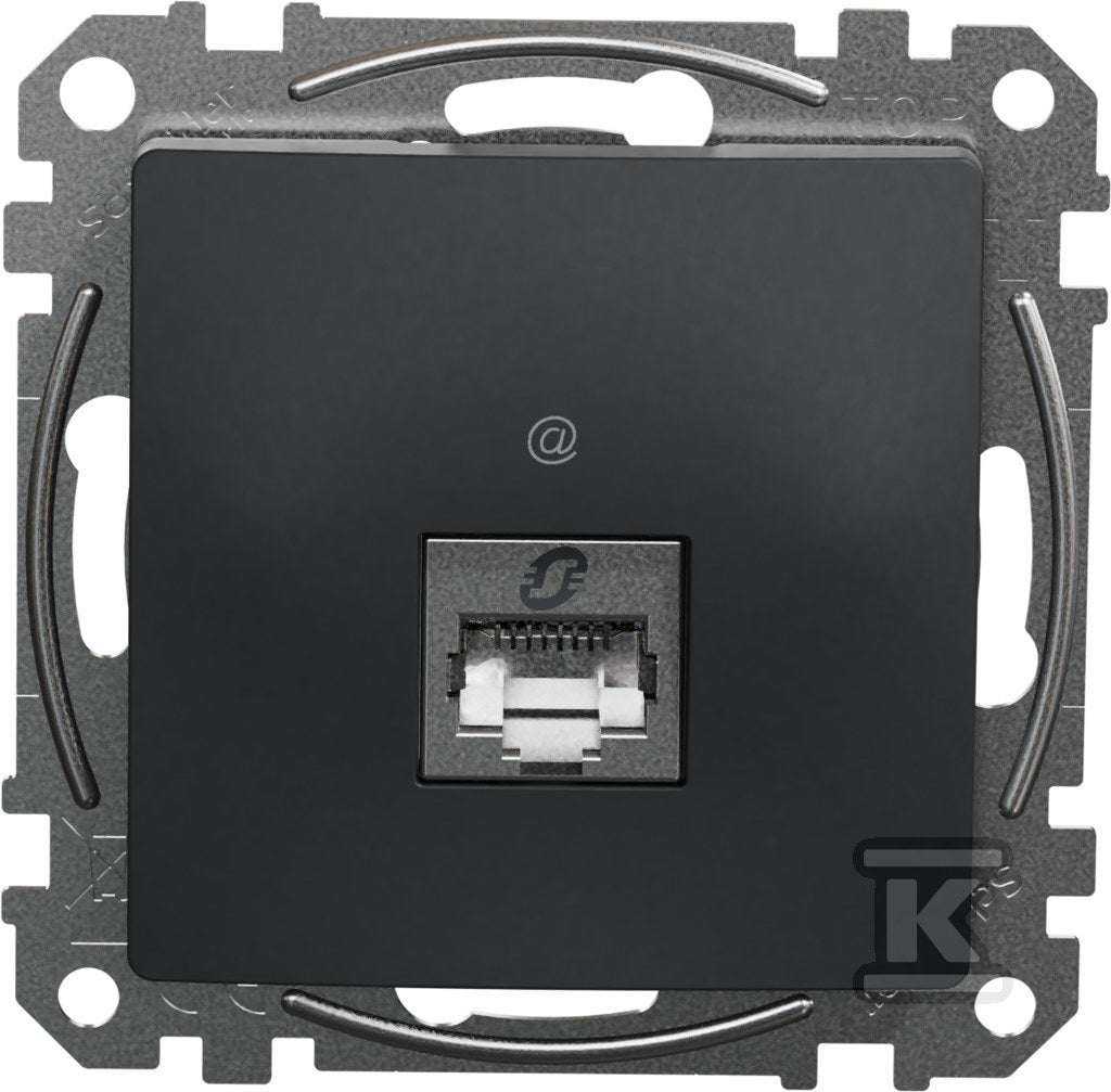 Gniazdo komputerowe RJ45 kat.5e STP, czarny antracyt SEDNA DESIGN