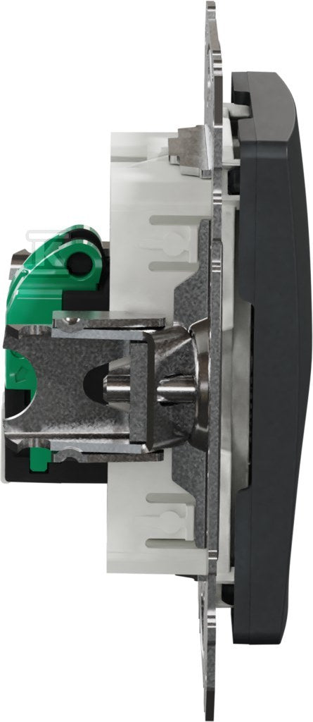 Gniazdo komputerowe RJ45 kat.5e UTP, czarny antracyt SEDNA DESIGN