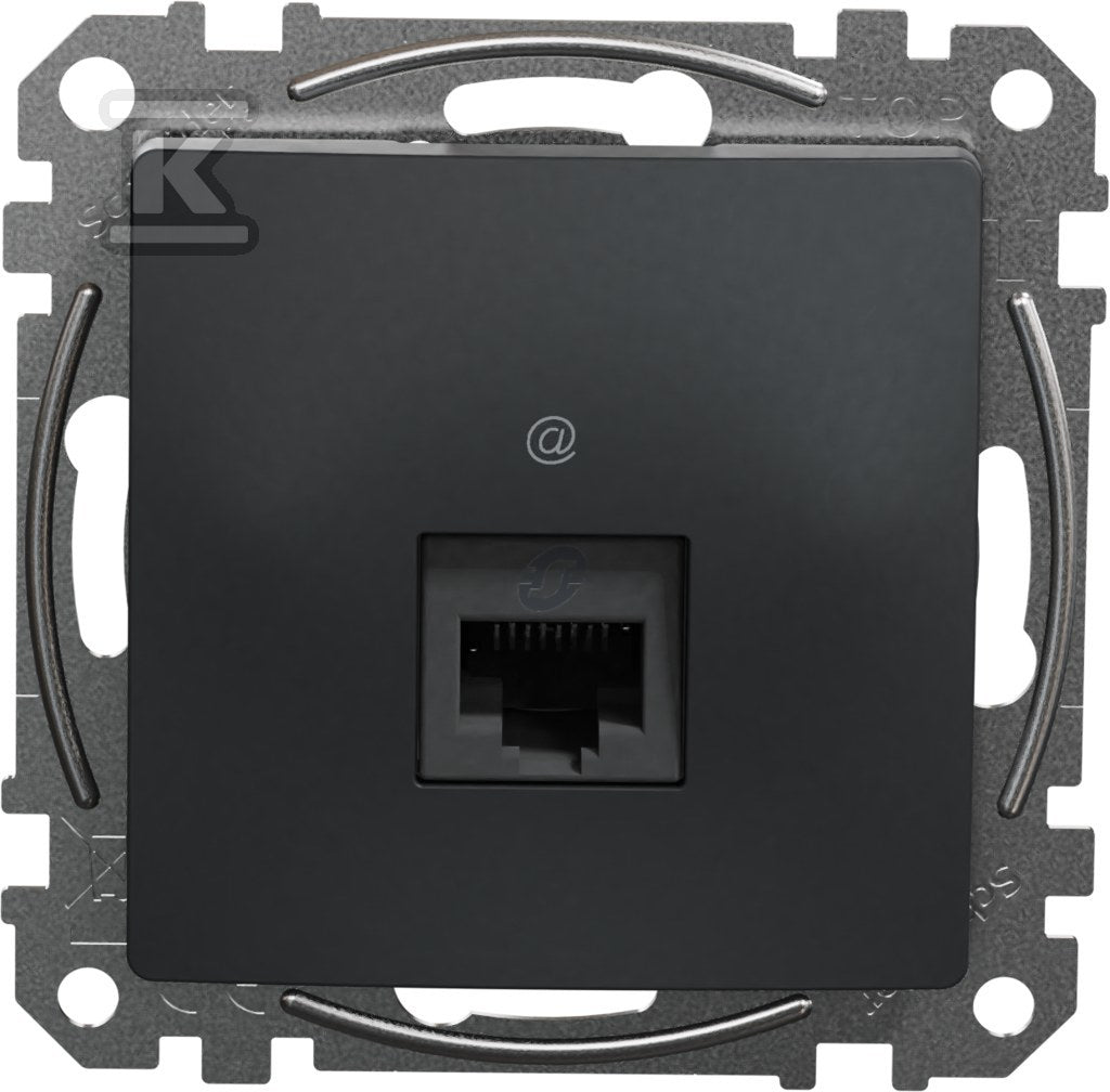Gniazdo komputerowe RJ45 kat.5e UTP, czarny antracyt SEDNA DESIGN