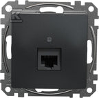 Gniazdo komputerowe RJ45 kat.5e UTP, czarny antracyt SEDNA DESIGN
