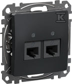 Gniazdo komputerowe 2xRJ45 kat.5e UTP, czarny antracyt SEDNA DESIGN