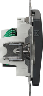 Gniazdo komputerowe 2xRJ45 kat.5e UTP, czarny antracyt SEDNA DESIGN