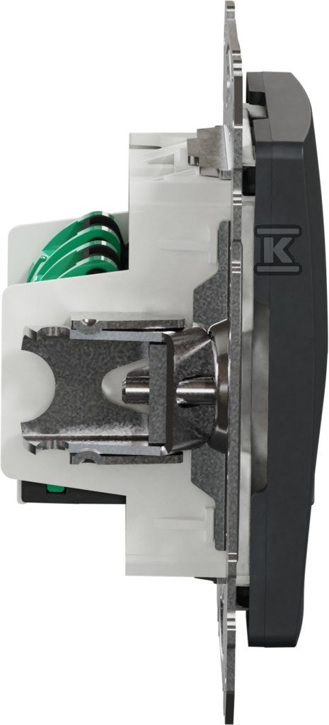 Gniazdo komputerowe 2xRJ45 kat.5e UTP, czarny antracyt SEDNA DESIGN