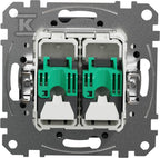 Gniazdo komputerowe 2xRJ45 kat.5e UTP, czarny antracyt SEDNA DESIGN