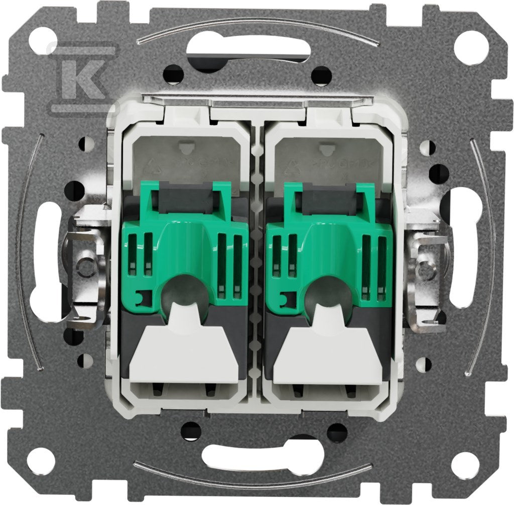 Gniazdo komputerowe 2xRJ45 kat.5e UTP, czarny antracyt SEDNA DESIGN