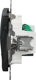 Gniazdo komputerowe 2xRJ45 kat.5e UTP, czarny antracyt SEDNA DESIGN