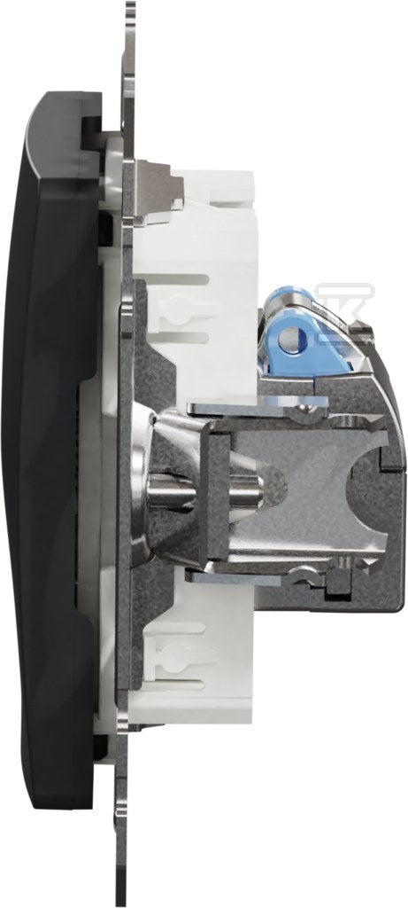 Gniazdo komputerowe RJ45 kat.6 STP, czarny antracyt SEDNA DESIGN