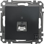 Gniazdo komputerowe RJ45 kat.6 STP, czarny antracyt SEDNA DESIGN