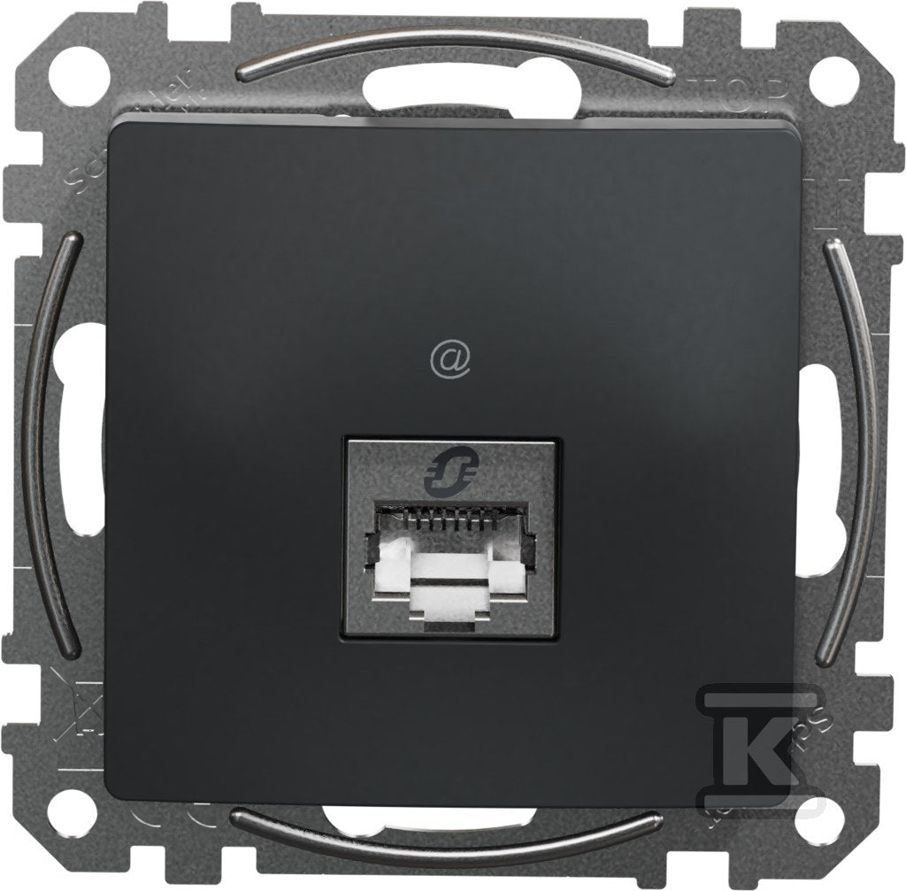 Gniazdo komputerowe RJ45 kat.6 STP, czarny antracyt SEDNA DESIGN