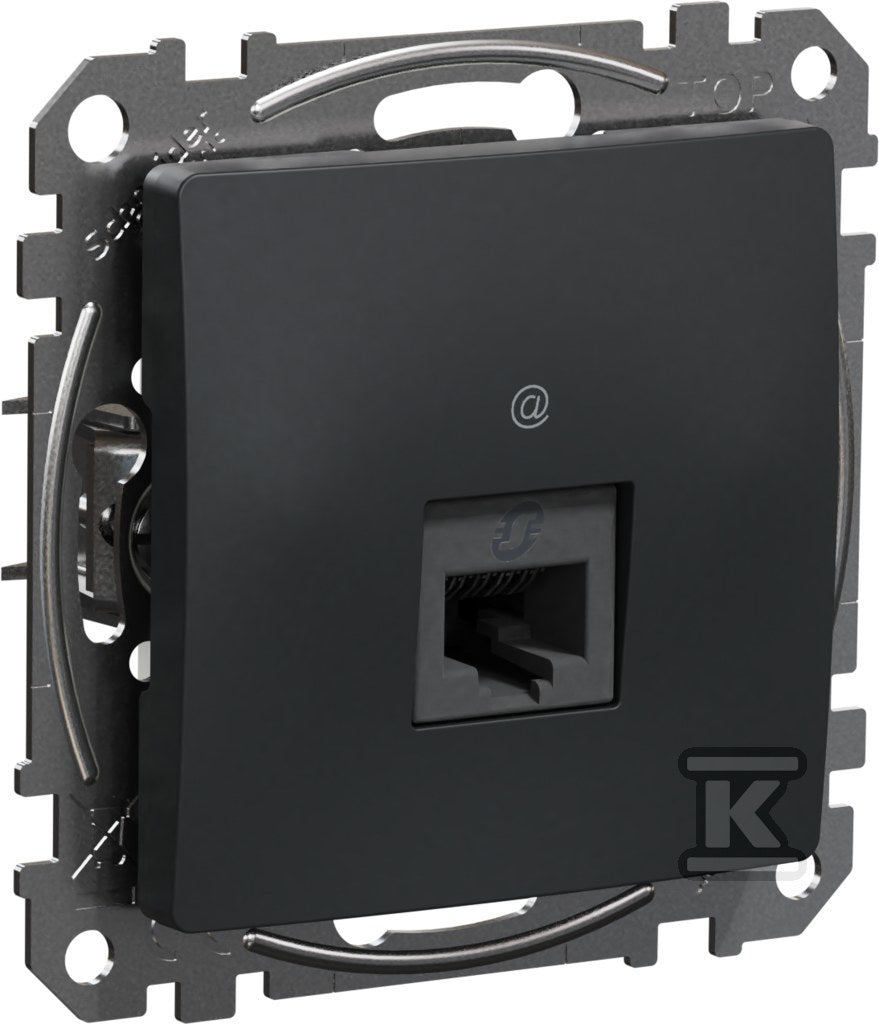 Gniazdo komputerowe RJ45 kat.6 UTP, czarny antracyt SEDNA DESIGN