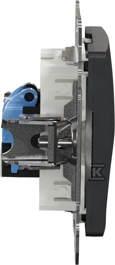 Gniazdo komputerowe RJ45 kat.6 UTP, czarny antracyt SEDNA DESIGN