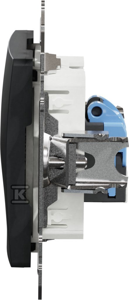 Gniazdo komputerowe RJ45 kat.6 UTP, czarny antracyt SEDNA DESIGN