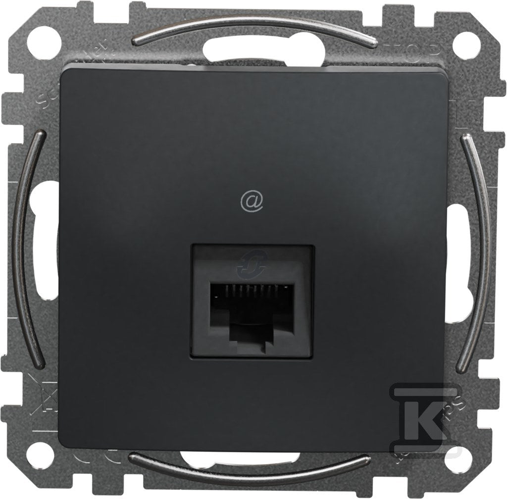 Gniazdo komputerowe RJ45 kat.6 UTP, czarny antracyt SEDNA DESIGN