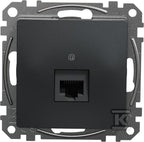 Gniazdo komputerowe RJ45 kat.6 UTP, czarny antracyt SEDNA DESIGN
