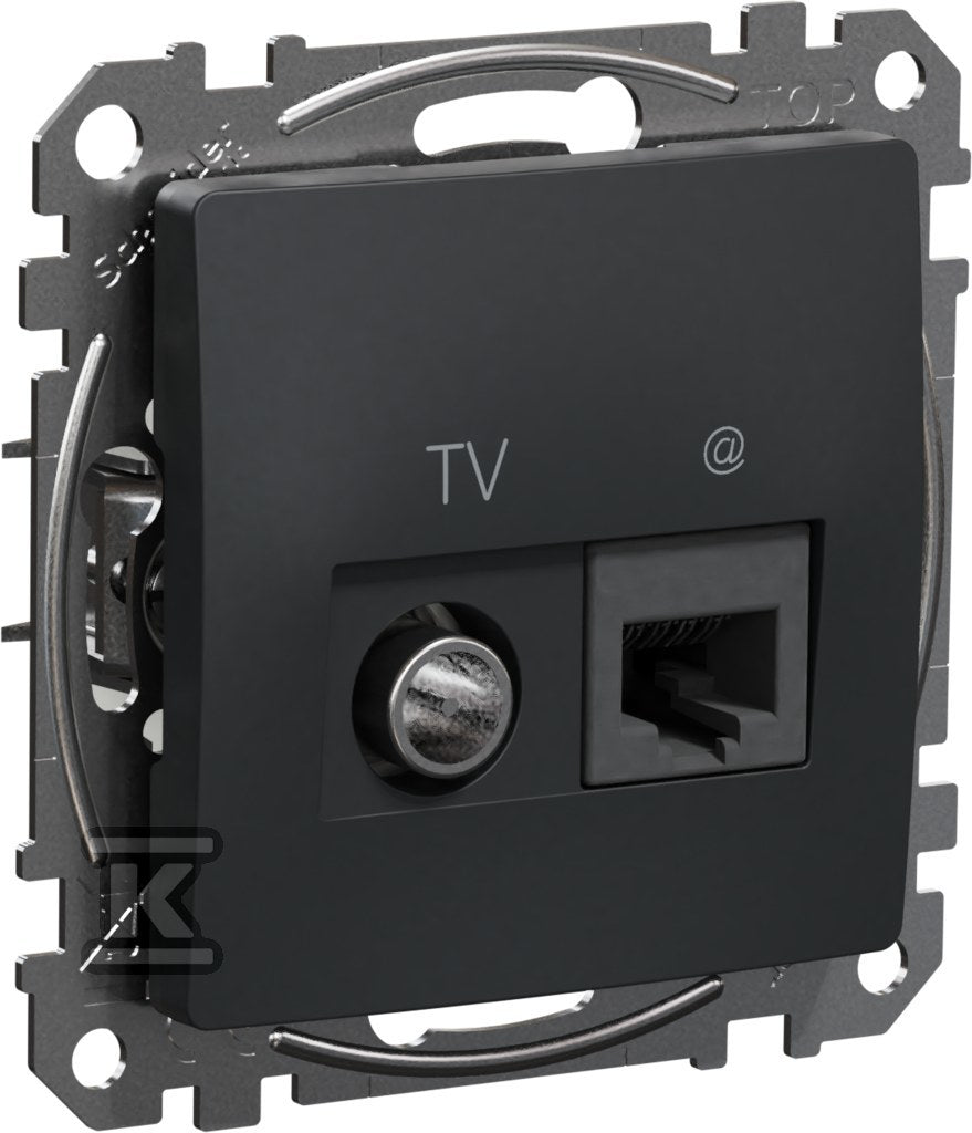 Gniazdo komputerowe-TV (kat.6 UTP), czarny antracyt SEDNA DESIGN