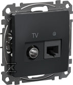 Gniazdo komputerowe-TV (kat.6 UTP), czarny antracyt SEDNA DESIGN