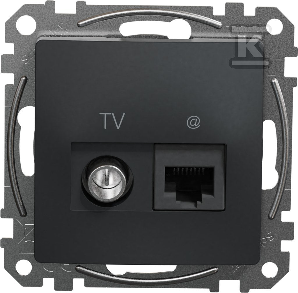 Gniazdo komputerowe-TV (kat.6 UTP), czarny antracyt SEDNA DESIGN