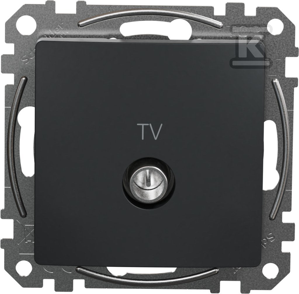 Gniazdo TV przelotowe (10dB), czarny antracyt SEDNA DESIGN