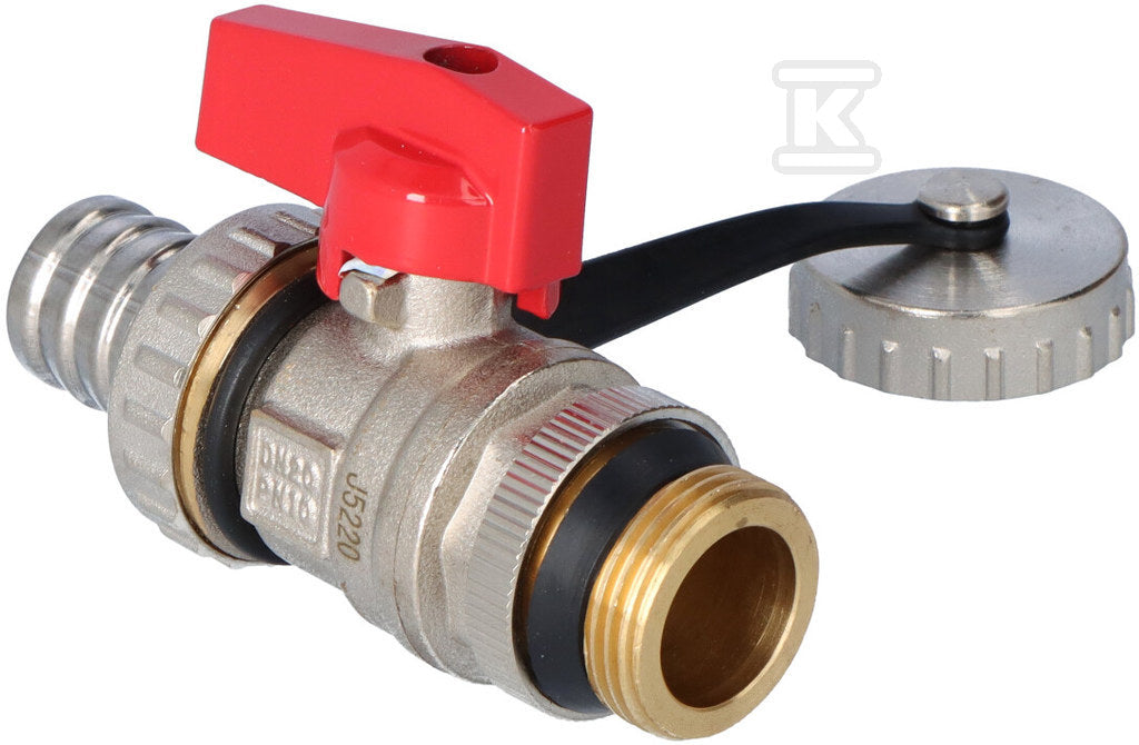 Kurek kulowy spustowy z uszczelką, wkrętny, 3/4", F-Comfort