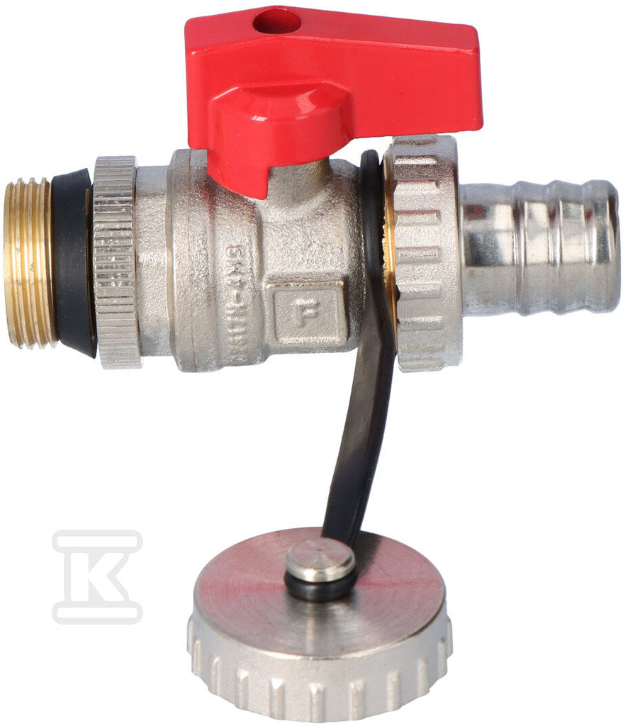 Kurek kulowy spustowy z uszczelką, wkrętny, 3/4", F-Comfort