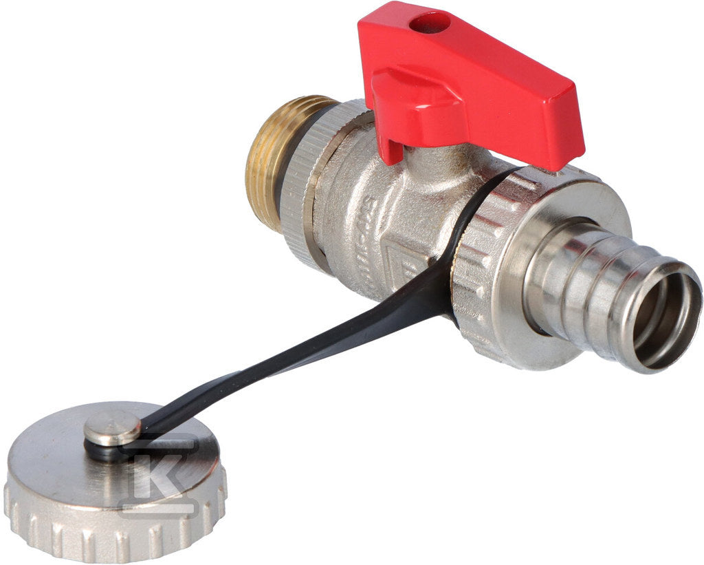 Kurek kulowy spustowy z uszczelką, wkrętny, 3/4", F-Comfort