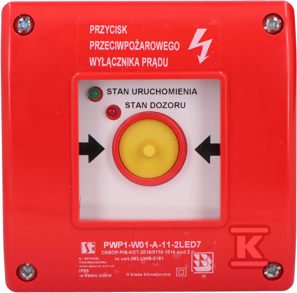 Przeciwpożarowy (PPOŻ) wyłącznik prądu PWP1-W01-A-11-2LED7\.