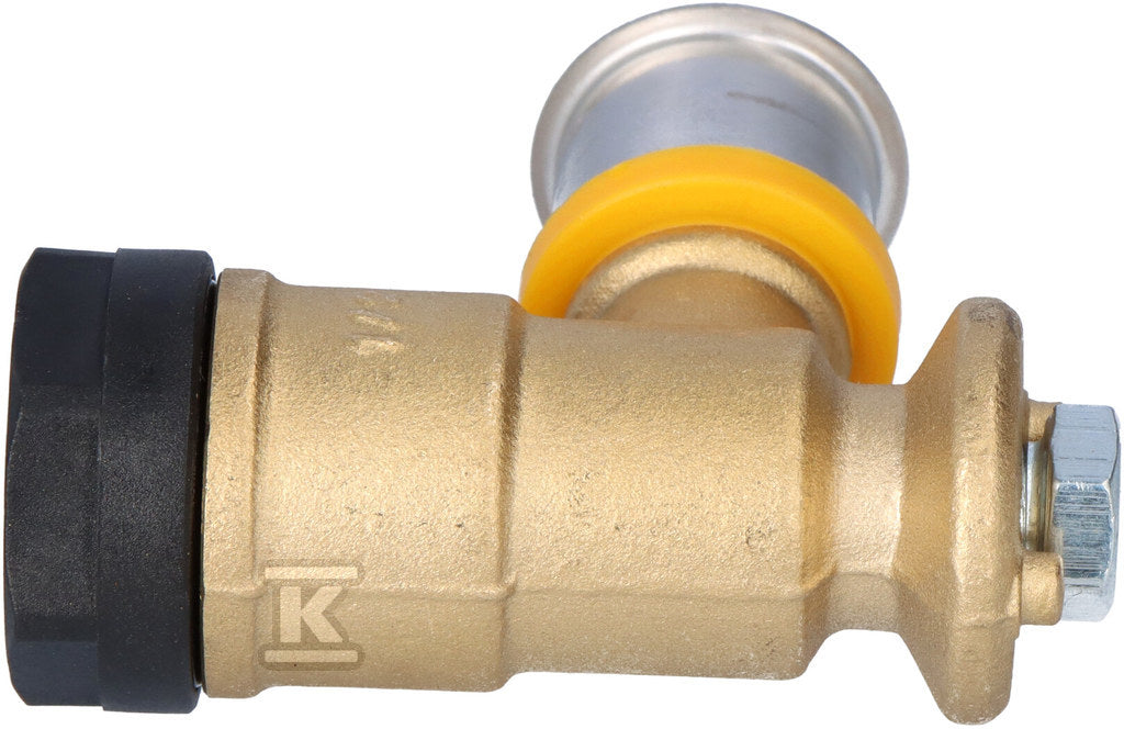 Kolano ścienne mosiężne GW ultraPRESS - 20 Rp1/2" L = 52.5 mm