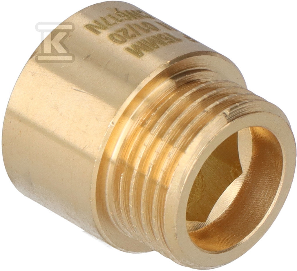 Przedłużka mosiężna 1/2" 15 mm żółta Onnline