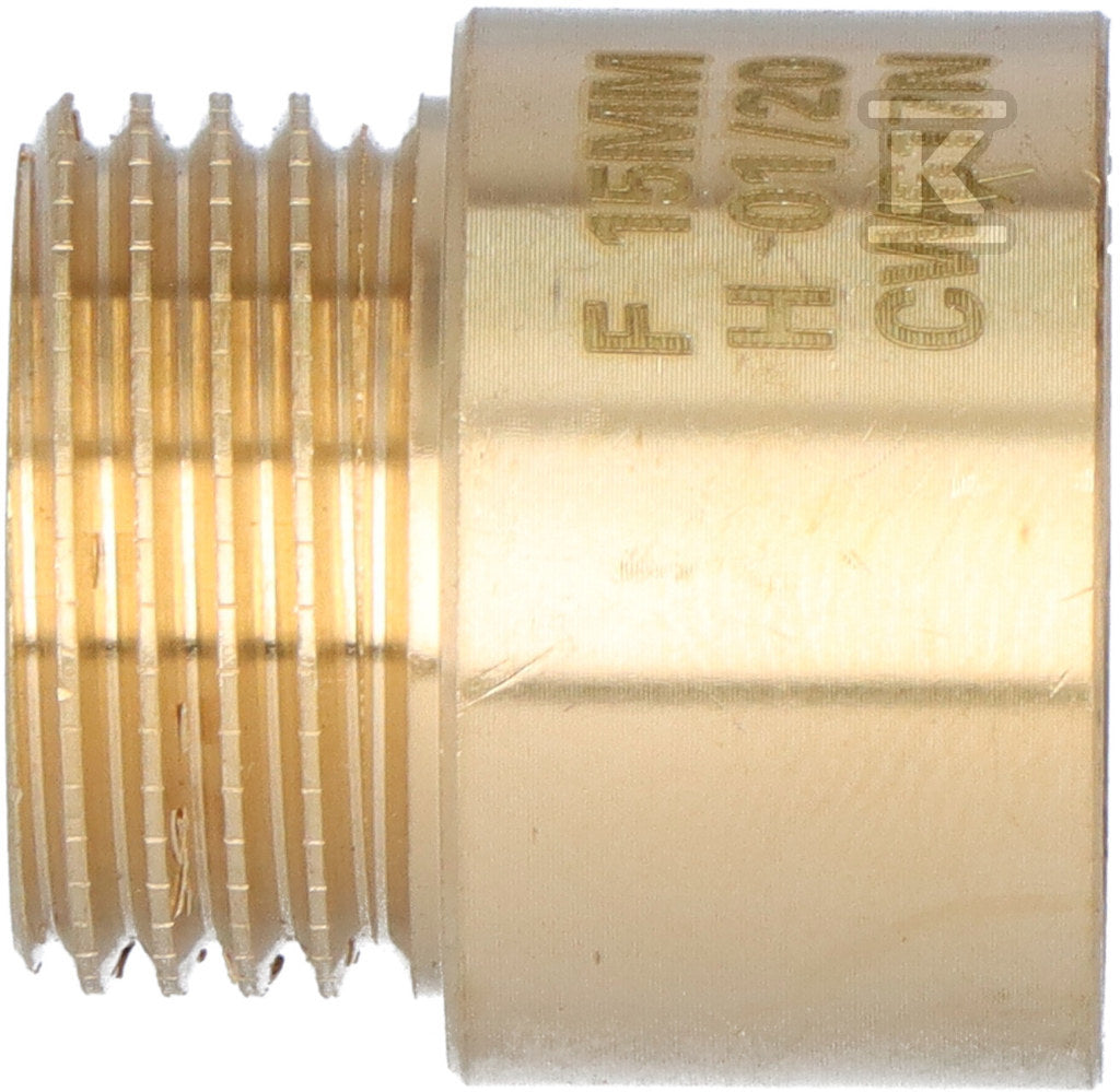 Przedłużka mosiężna 1/2" 15 mm żółta Onnline