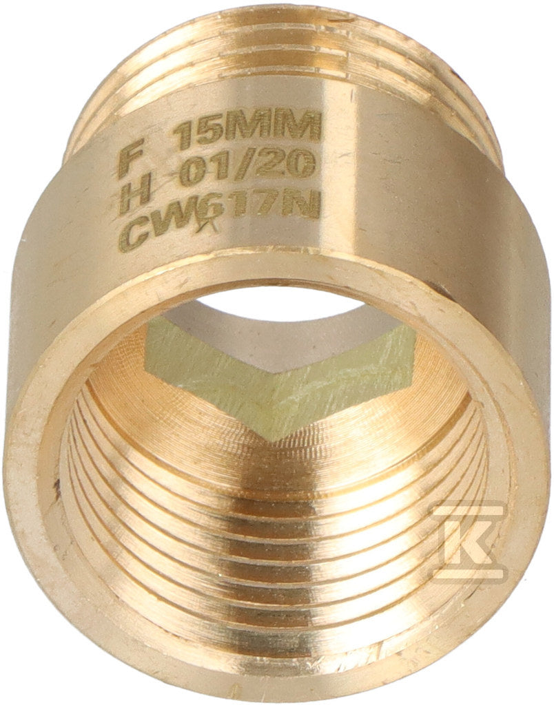 Przedłużka mosiężna 1/2" 15 mm żółta Onnline