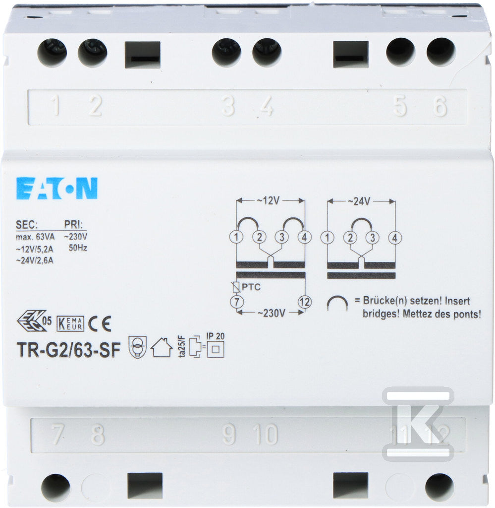Trafo 230V, wyjście 12-24 V, 5, 2-2, 6 A TR-G2/63-SF