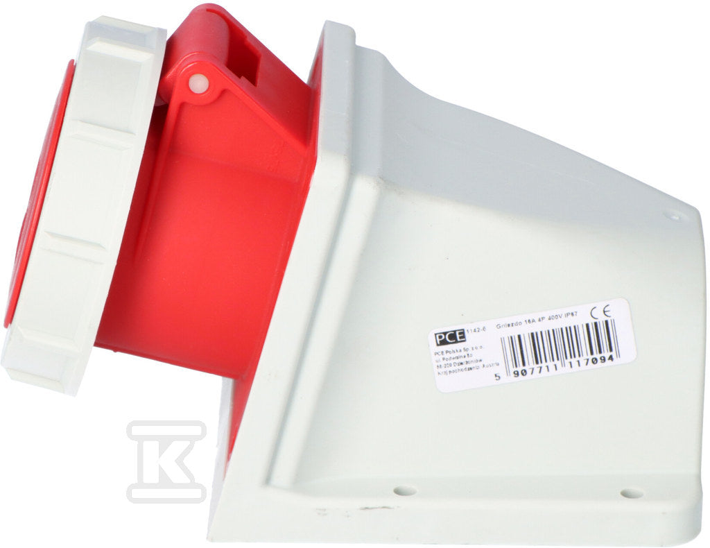 Gniazdo stałe 16A 400V 3P+Z bez dławika IP67