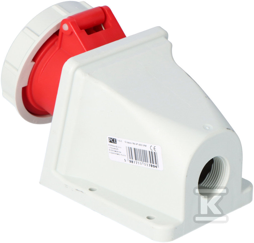 Gniazdo stałe 16A 400V 3P+Z bez dławika IP67