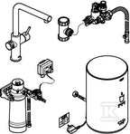 System gotujący wodę Grohe Red Duo kuchenny, aksamitna czerń, bateria i bojler 4 l, dostęp do wody zwykłej i wrzątku, głowica Ceramiczna 28 mm, blokada bezpieczeństwa, kąt obrotu wylewki typu L 150° filtr w zestawie